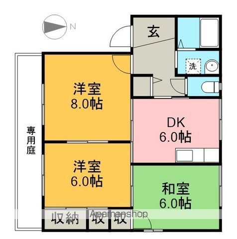 ハイツシャンテＢ棟 間取り図