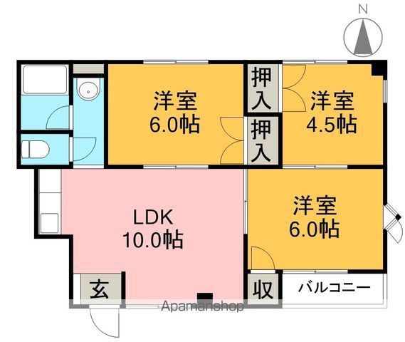 ライブコーポ若草 304号室 間取り