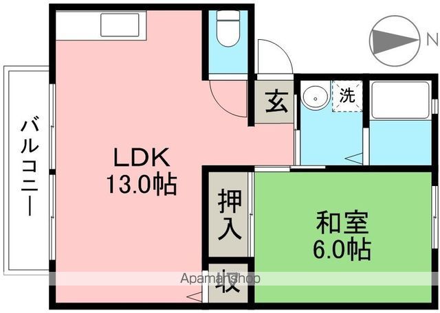 サンビレッジ介良Ａ棟 102号室 間取り