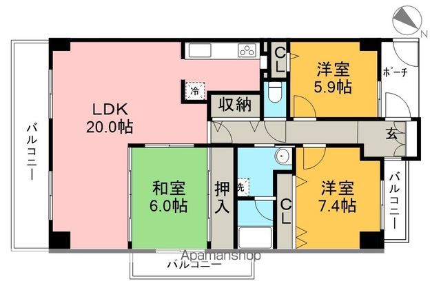 サーパス高須二番館 609号室 間取り