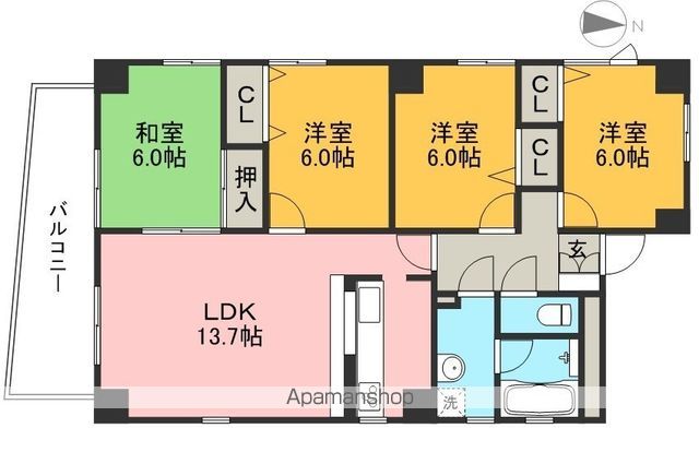 シーサイド唐人町 201号室 間取り