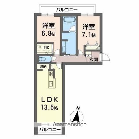 ベレオガーデンズＨａｎａ 201号室 間取り
