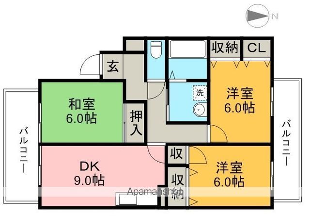 セゾン・メルヴェーユ冬棟　Ｂ 201号室 間取り