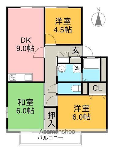 ウィンディア木の丸 102号室 間取り