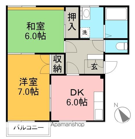 山崎ハイツ 202号室 間取り
