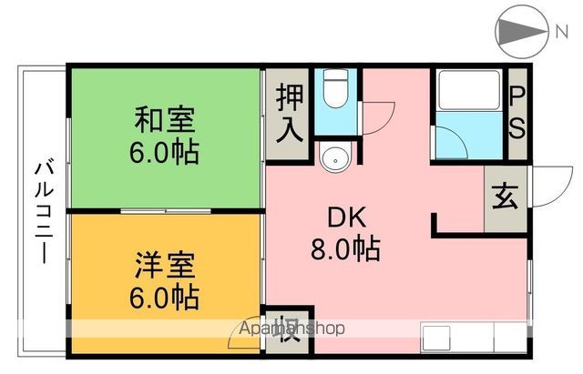 丸の内ロイヤル 2B号室 間取り