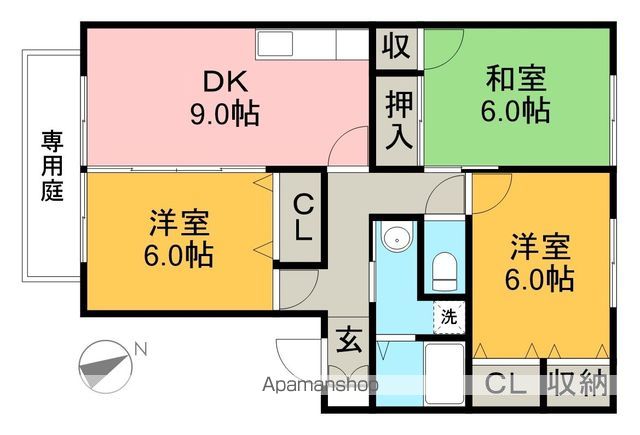 セゾン・メルヴェーユ春棟　Ｄ 103号室 間取り