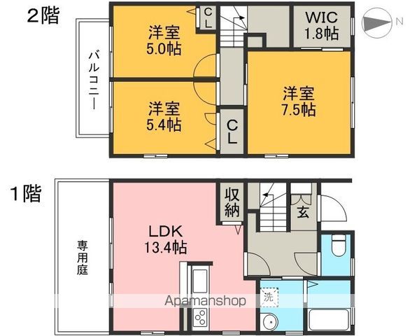 ファルカスⅡ　Ａ棟 101号室 間取り
