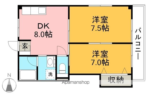 コーポラスアミー 302号室 間取り