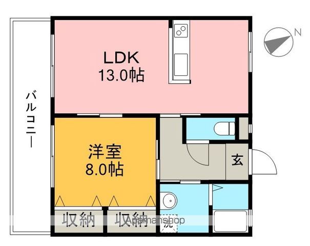 コーポ中の丸 202号室 間取り