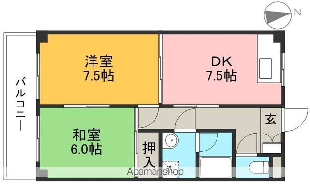 あざみのスクエアⅡ 202号室 間取り