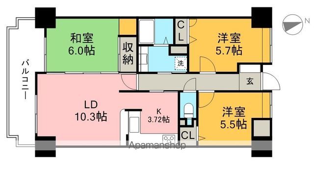 アルファステイツ高須（北棟） 702号室 間取り