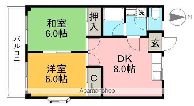 ハイツＭ１ 201号室 間取り
