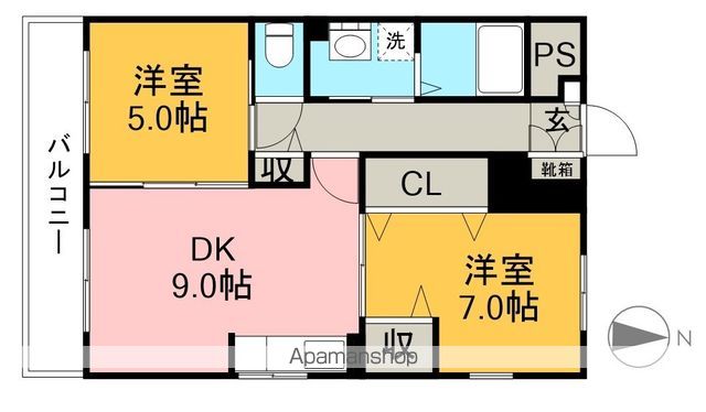 ハイツＫＵＲＡ　Ｂ 303号室 間取り