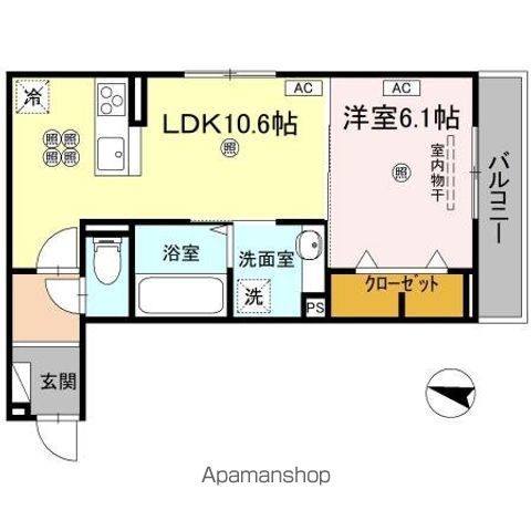 レジデンスクオーツ西町 203号室 間取り