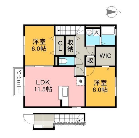 ソシアドミール　Ｂ棟 202号室 間取り