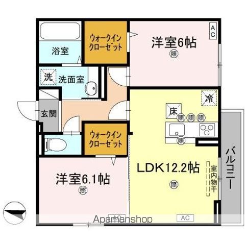 レジデンスクオーツ西町 105号室 間取り