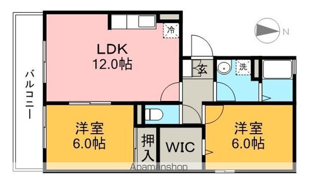 ヴィレッジ札場　Ａ棟 302号室 間取り