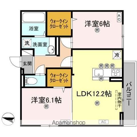 レジデンスクオーツ西町 205号室 間取り