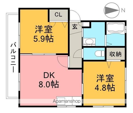 ダイヤメゾン　Ａ棟 202号室 間取り