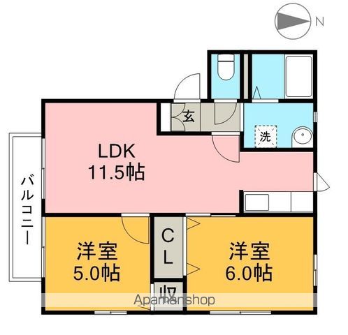 コーポ林 202号室 間取り