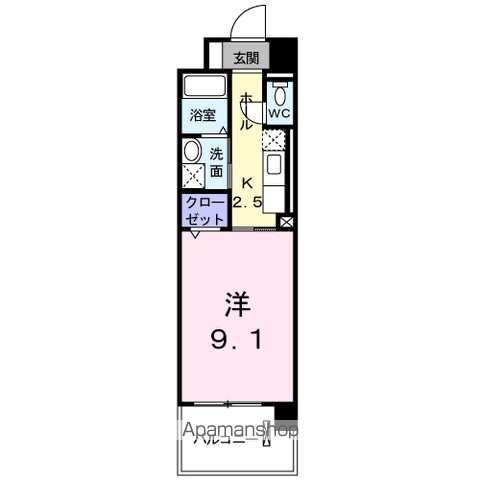 ニューカレント 205号室 間取り