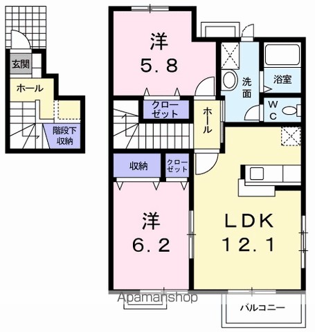アレグレッチェ　Ａ 201号室 間取り