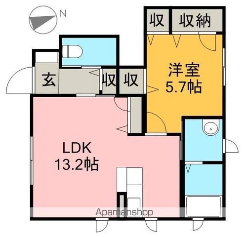 グランマスト杉井流Ⅱ　Ａ棟 102号室 間取り