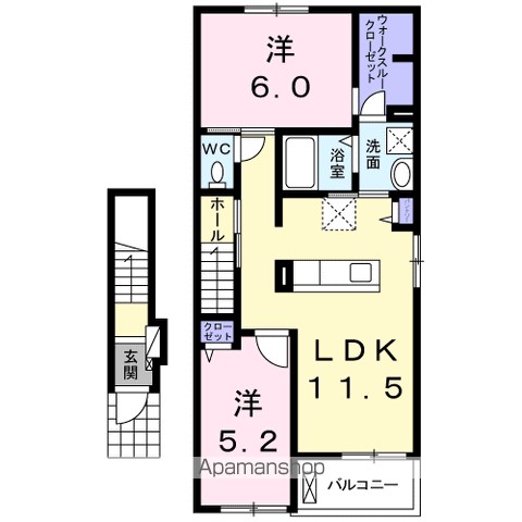 コントレイル　Ⅰ 205号室 間取り