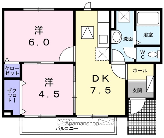 優美Ⅱ 102号室 間取り