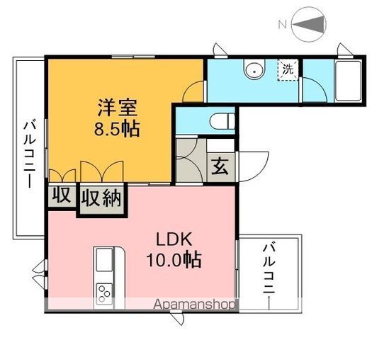 リバーサイド唐人 302号室 間取り