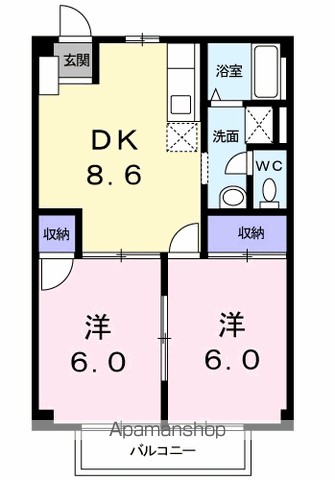 カレントハウスⅡＢ 102号室 間取り