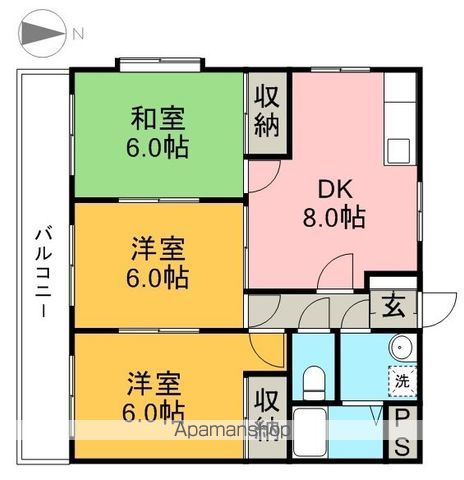 エスペランスⅠ 102号室 間取り