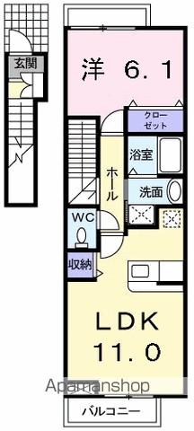 アルバ・ソーレ　Ｂ 202号室 間取り