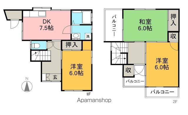 平和町貸家（３ＤＫ） 間取り