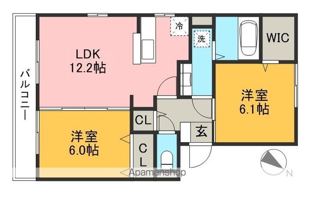 ファミール薊 302号室 間取り