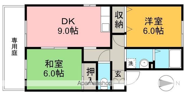スクールサイト　Ｂ棟 101号室 間取り