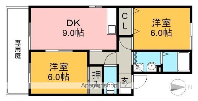 スクールサイト　Ｂ棟 101号室 間取り