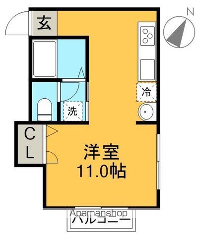 シャレー三の丸 201号室 間取り