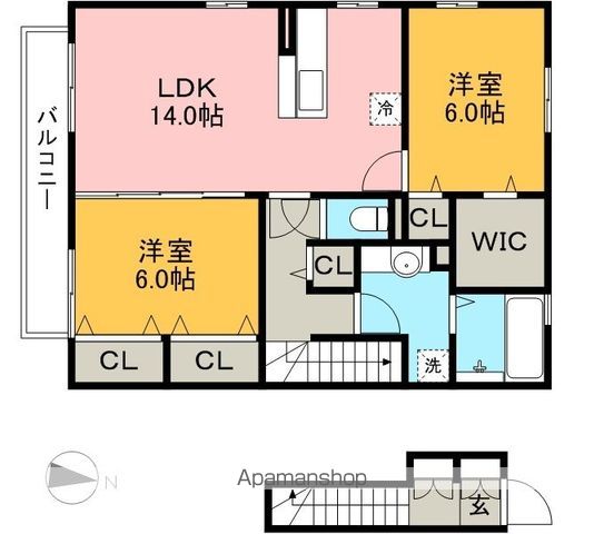 コンフォート　Ⅲ 206号室 間取り
