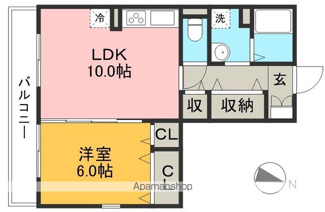 ジュネス北御座 201号室 間取り