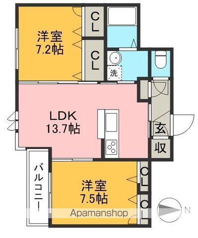 セントリビエ 202号室 間取り