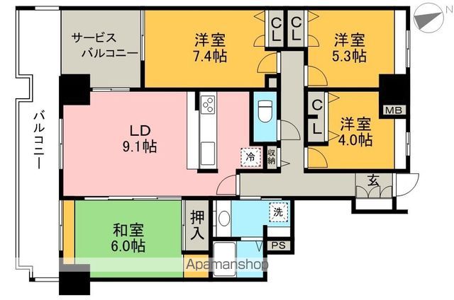 アルファステイツ高須（北棟） 1303号室 間取り