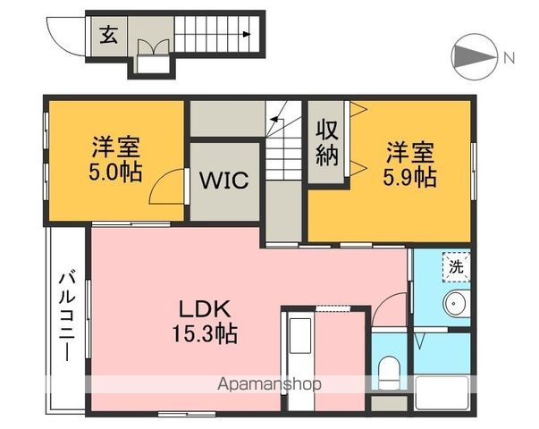 ロココ・モダン舞高 206号室 間取り