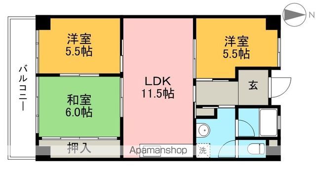 パークサイド高須Ⅱ 802号室 間取り