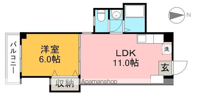 シャトルイン高知 205号室 間取り