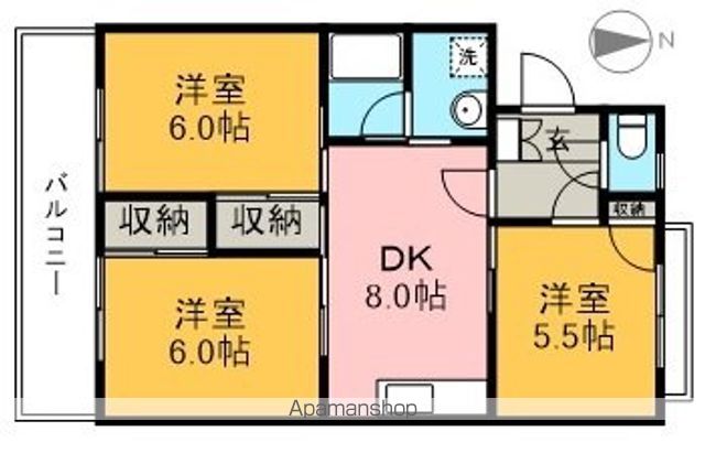 リバーハイツ比島Ⅱ 403号室 間取り