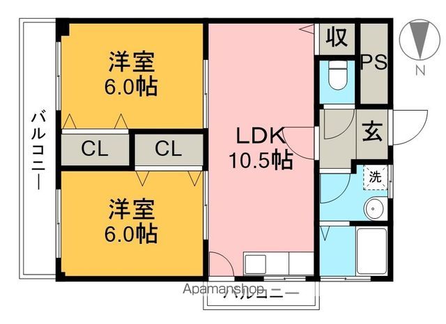 コーポ山﨑（北高見町） 502号室 間取り