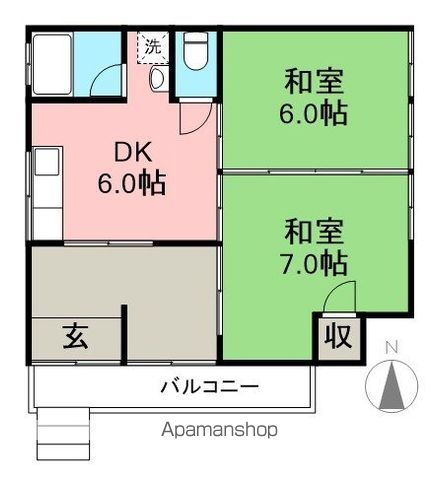 すみか荘 2階南号室 間取り