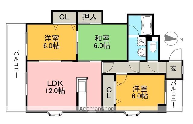 ルミエールⅢ 4A号室 間取り